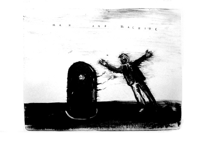 David Lynch's lithography Man and Machine (2009)